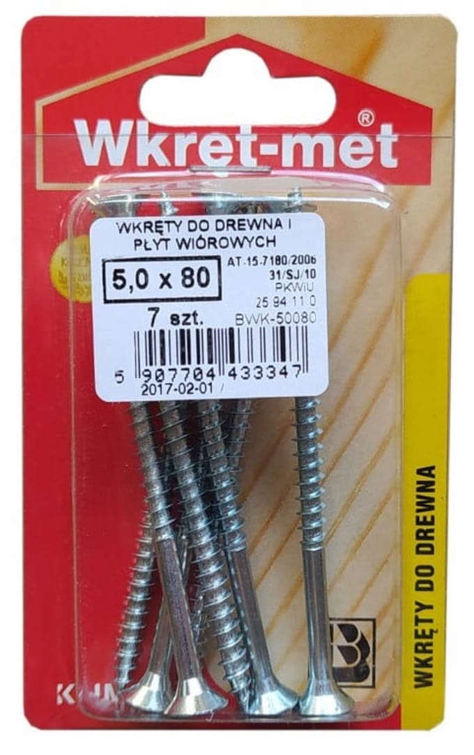 Wkręt-met - Gehard Houtschroef - 5x80mm - PZ2 - Goudkleurig