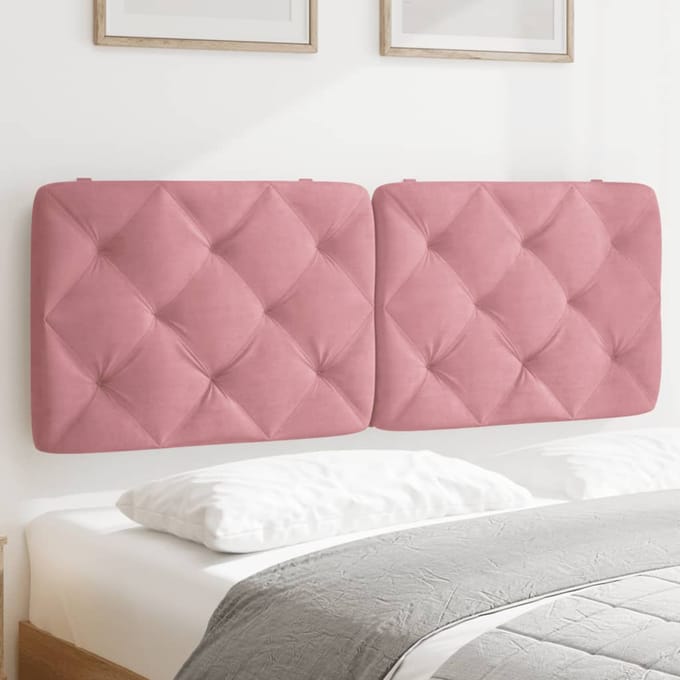 vidaXL - Hoofdbordkussen - 140 - cm - fluweel - roze