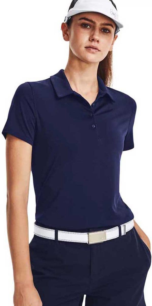 Dames Golfpolo Under Armour Zinger Short Sleeve Midnight Navy Maat S