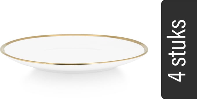 vtwonen - Basic - Set van 4 - Ontbijtborden - Wit - Porselein - 20cm
