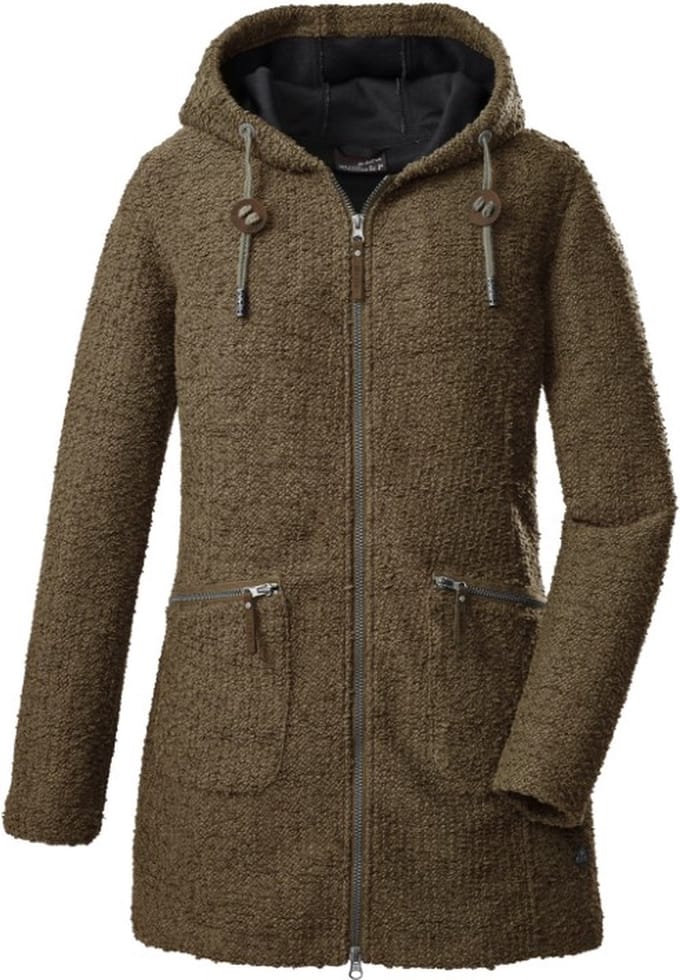 Killtec dames vest - Dames vest lang - 39009 - camel gemeleerd - maat 42