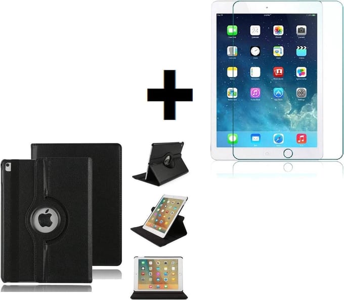 Geschikt voor iPad 2020 hoesje - iPad 2020 Screenprotector - 10.2 inch - Tablet Cover Case Zwart + Screenprotector