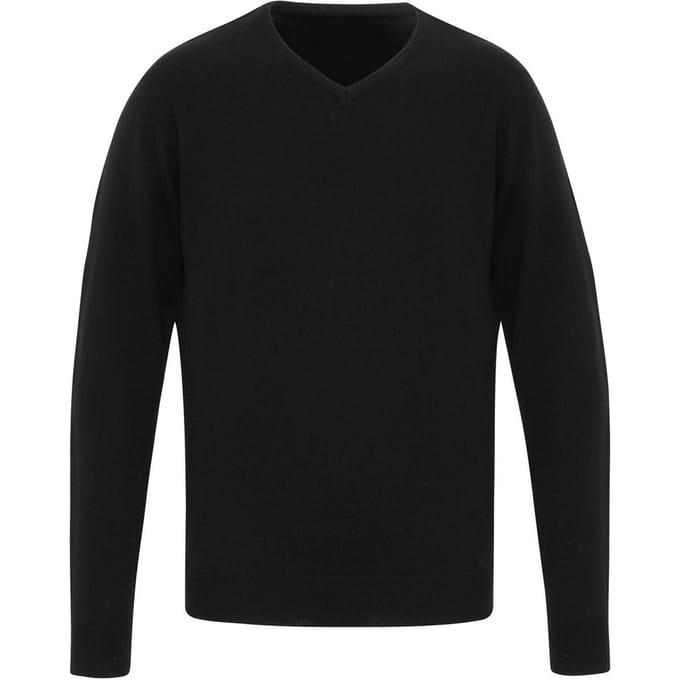 Premier Heren Essential Acryl V Hals Sweatshirt (Zwart)