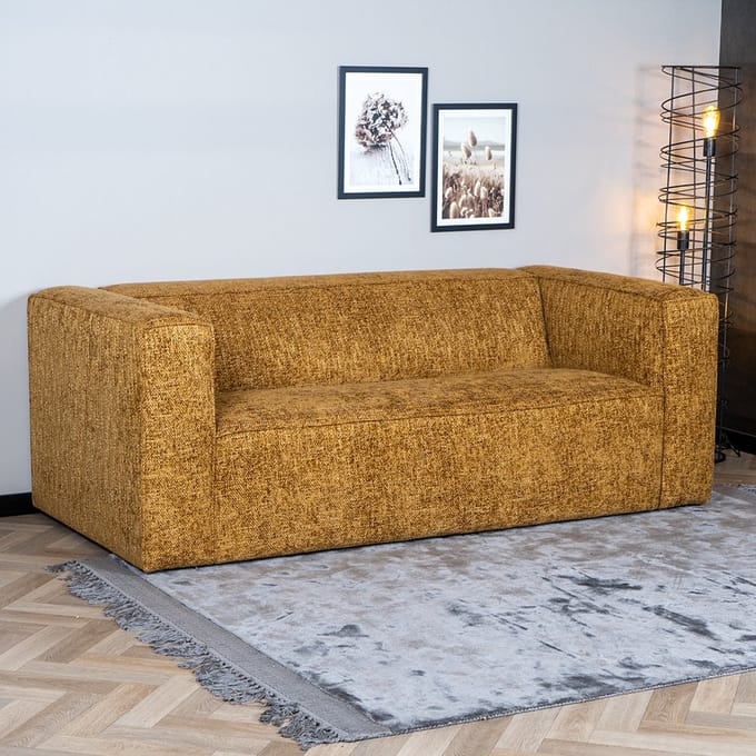 Bronx71® 2,5-zits bank Memphis okergeel stof chenille