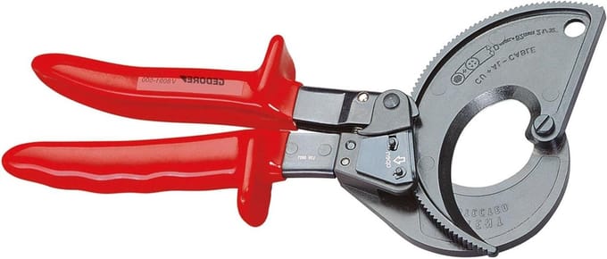 Kabelsnijder - V-knipper - Koper & Aluminium - Eén hand bediening - max 52 mm - Rood