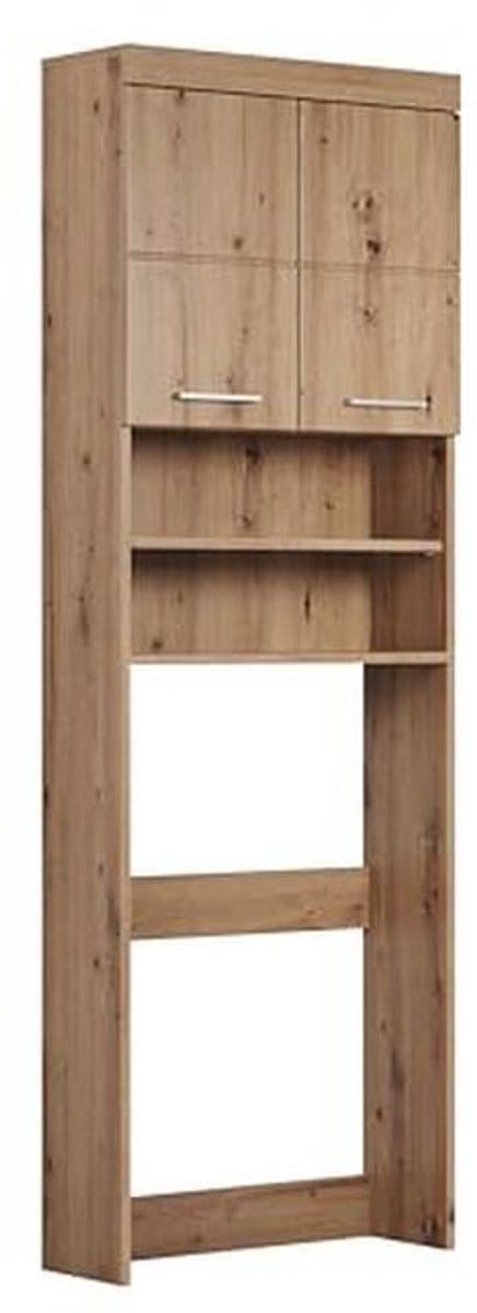 Wasmachinekast met Opbergruimte in Eikenhout - 63 x 187 x 24 cm