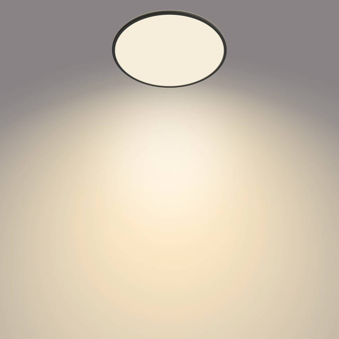 Philips SuperSlim plafondlamp - zwart - groot - warmwit licht - 36 W