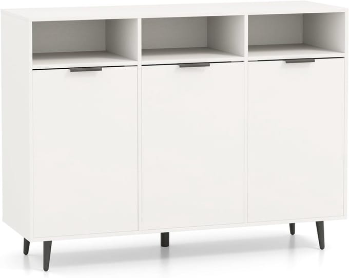 Opbergkast - Buffetkast Dressoir - Keuken Organiseren - Verstelbare Planken - 120 cm Breed - Wit