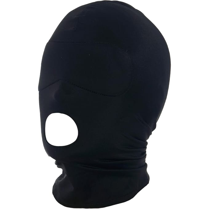 Rimba - Hood - Hoofdmasker Uit Elastische Stof Met Open Mond - Zwart
