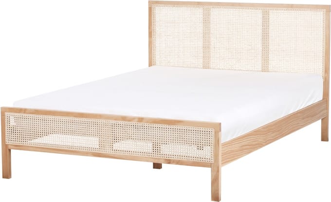 SALERNAS - Tweepersoonsbed - Lichtbruin - 140 x 200 cm - Dennenhout