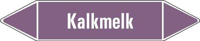 Kalkmelk leidingmarkering op vel - basen 75 x 17 mm - 8 per vel
