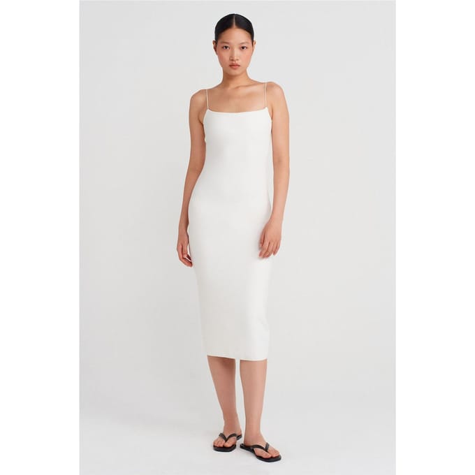 Mouwloze Bodycon Midi Jurk Met Cut-Out Detail