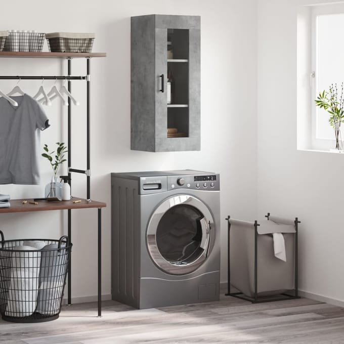 vidaXL - Wandkast - 34,5x34x90 - cm - betongrijs