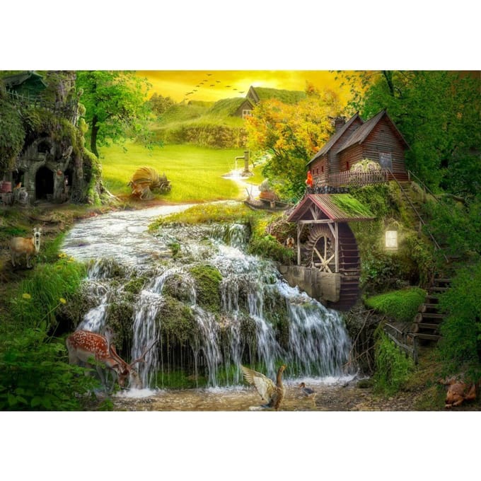 Enjoy Puzzle legpuzzel Magic Creek Cabin - 1000 stukjes volwassenen.