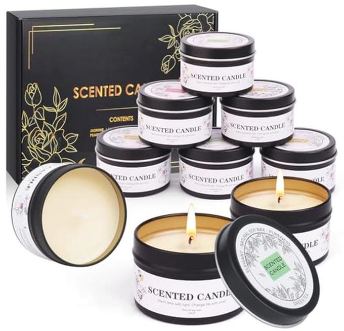 Geurkaarsen Cadeauset met 9 Stuks voor Aromatherapie en Ontspanning