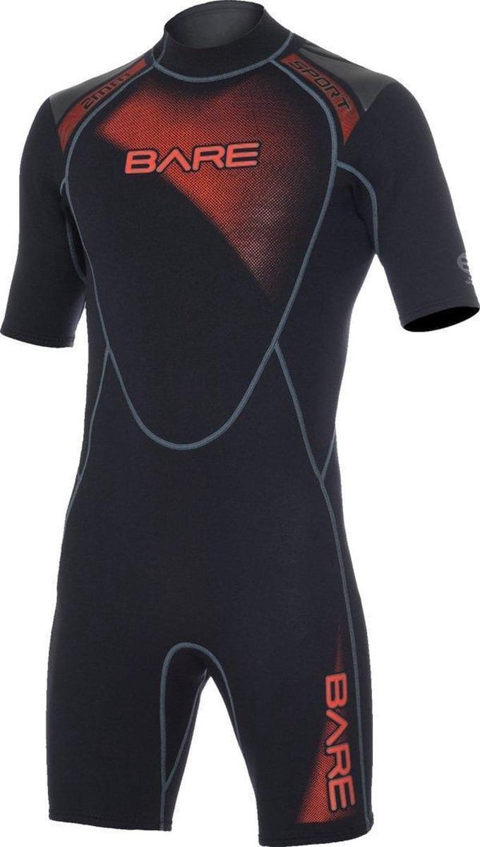 Bare 2mm Shorty - Wetsuit - Heren - ML - Zwart/Rood