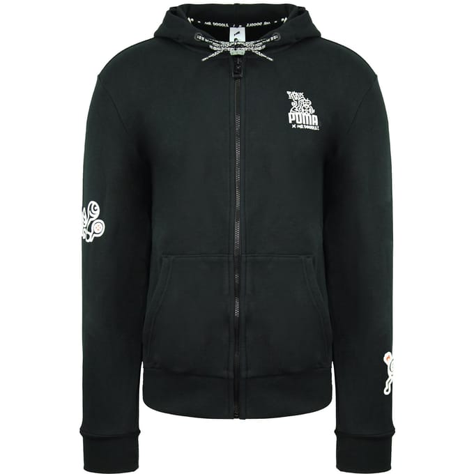 Puma x Mr. Doodle Lange Mouw Zip Up Zwart Heren Capuchontrui 598681 01