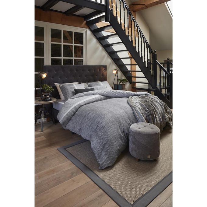 Rivièra Maison - Amsterdam Loft dekbedovertrek - Eenpersoons - 140x200/220 cm - Grijs