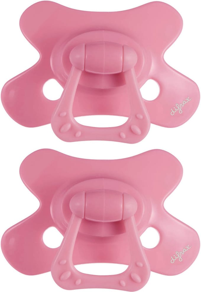 Difrax Fopspeen Natural - 12 tot 18 Maanden - Roze - 2 Stuks