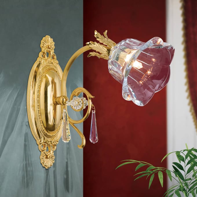 ORION Wandlamp Boheme, goud, 1-lamp, kristalglas