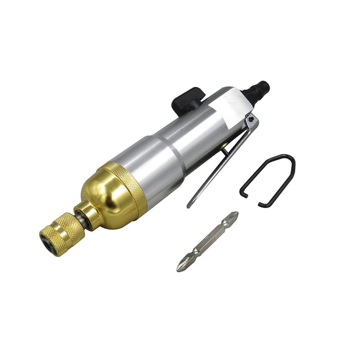 Tournevis pneumatique 1/4  à main droite industriel 9000 tr/min réversible argenté