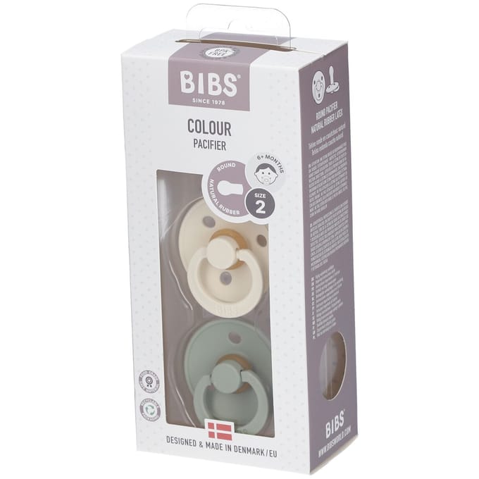BIBS Colour Fopspeen - 6-18 mnd - 2-pack - Rond - Ivory/Sage
