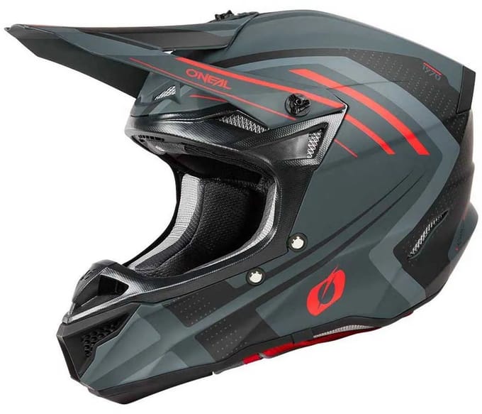 O'NEAL 5SRS Spike Mat Grijs Rood Crosshelm - Helm