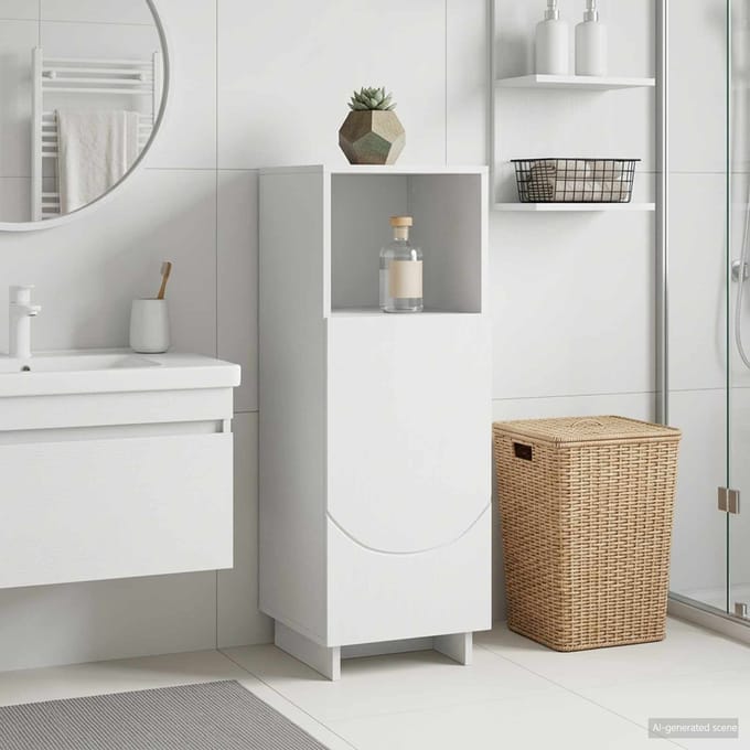 vidaXL - Badkamerkast - Wit - 36,5 - x - 38 - x - 95 - cm - Bewerkt - hout