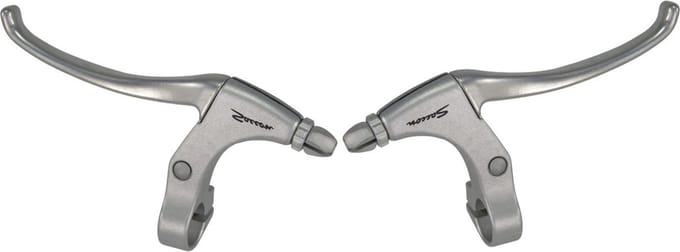 Saccon Aluminium remhendel set - zilver - vier-vinger grip - 10 cm - 22.2 mm diameter