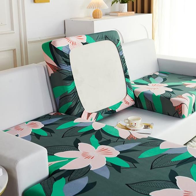 Housses de coussin de canapé à impression élastique pour coussin de salon, chaise longue, housses de siège de canapé d'angle de luxe en forme de L Plus Size (S)-1pc gray