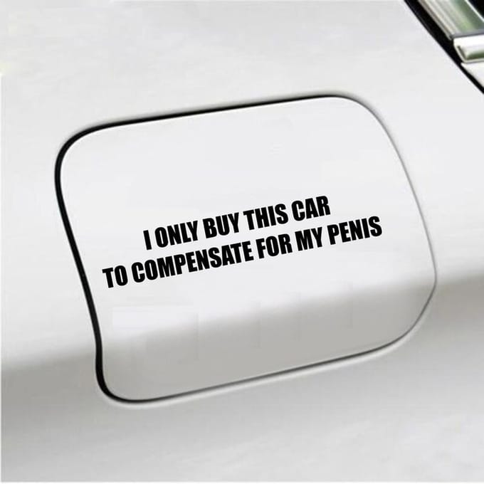 Bumpersticker - I Only Buy This Car - 3,5 X 19,6 - Zwart