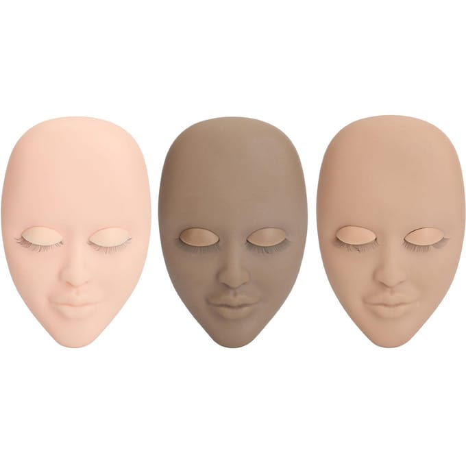 Oefen Wimper Mannequin Hoofd 3 Kleuren Wimper Mannequin Hoofd 9 Paar Enkellaags Vervangbare Oogleden gray