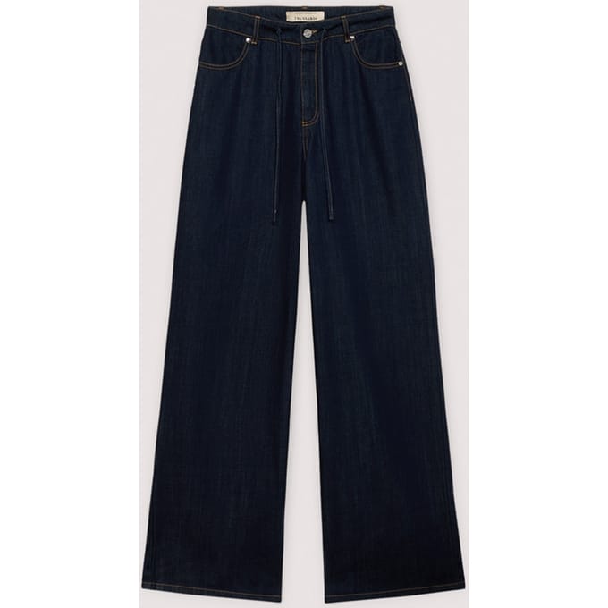 jeans breed fit vrouw blauw