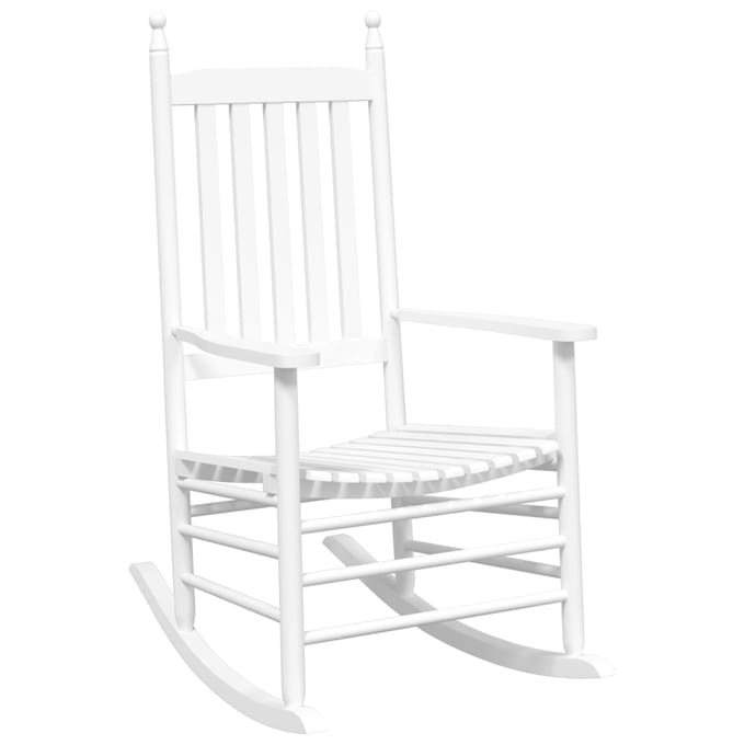 vidaXL - Schommelstoelen - 2 - st - met - inklapbare - tafel - populierenhout - wit