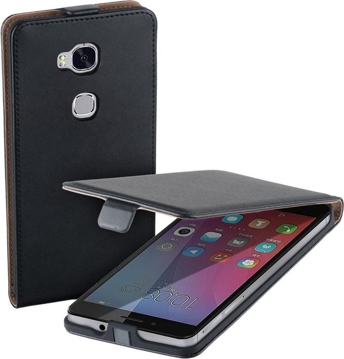 Zwart eco flip case voor de Huawei Honor 5X hoesje