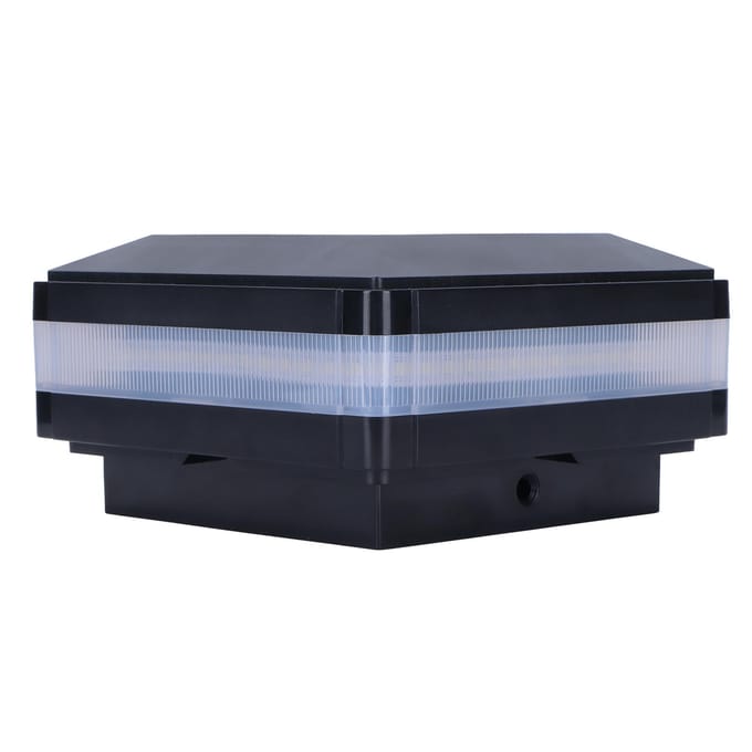 Lampadaire LED solaire à induction bicolore, éclairage de clôture, étanche IP65, noir(Chaud