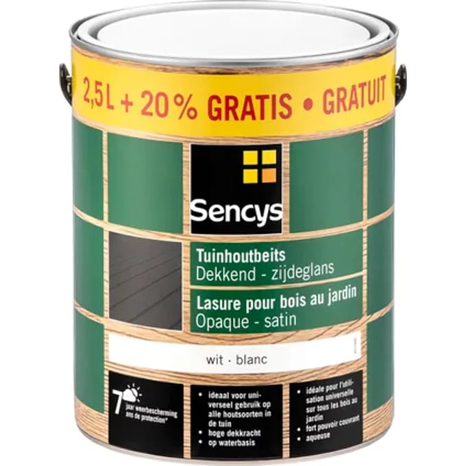 Sencys Buitenbeits Beits - Wit - 3l