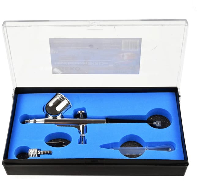 GEKO Airbrush set - dual-action - 0,3 mm nozzle - metaal - 7 ml cup