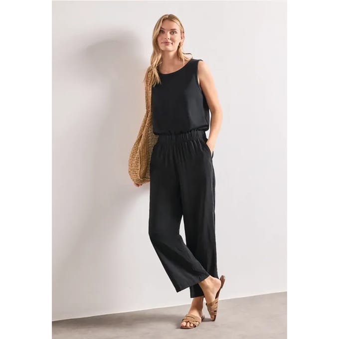 Jumpsuit met Wide Leg pijpen in een mix van texturen
