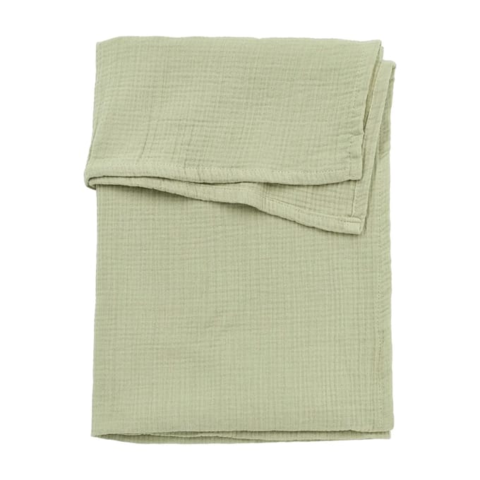 Meyco Baby Uni wieglaken - pre-washed hydrofiel - soft olive - 75x100cm - 0.3 TOG