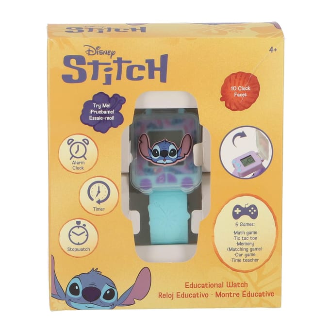 Accutime Stitch kinderhorloge interactief speel en leer met touchscreen.