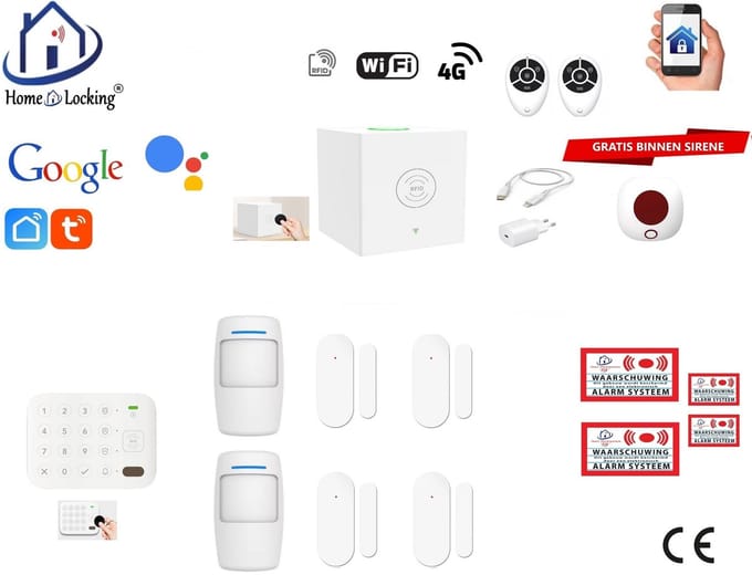 Draadloos beveiligingsbox werkt met wifi en met spraak gestuurde apps. ST01C-78