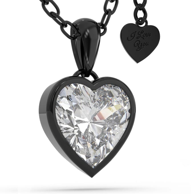 SERASAR Ketting van Sterling Zilver [Love] - Zwart - 925 Sieraden