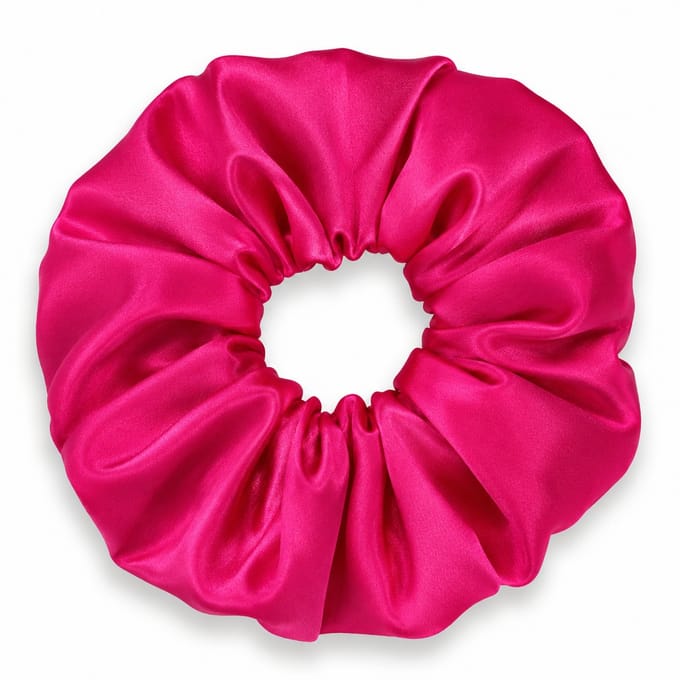 Lajetti - 100% Zijden Scrunchie Fuchsia - Moerbei Zijde Haarelastiek
