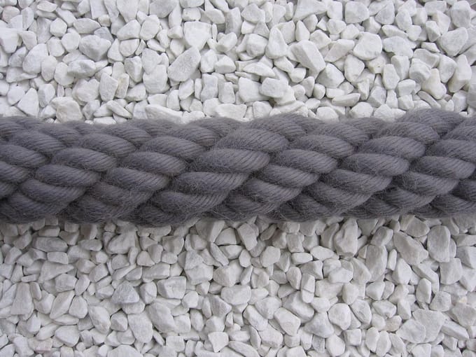 Grijs leuningtouw voor trapleuning - 100% polyacryl, Ø 37 mm, per meter