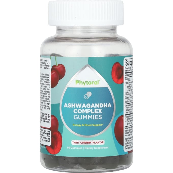 Phytoral, gommes complexes d'ashwagandha, cerise acidulée, 60 gommes