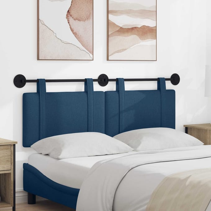 vidaXL - Hangend - hoofdbord - Blauw - Stof