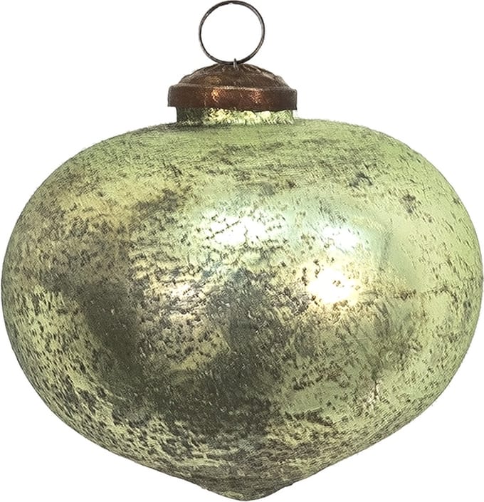 Clayre & Eef Kerstbal Overig Ø 10 cm Groen Glas Kerstballen