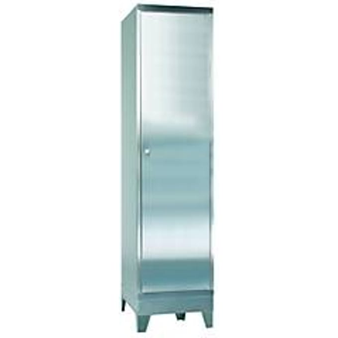 Roestvrijstalen kast, 1-deurs, met 4 poten, B 500 x D 600 x H 2000 mm