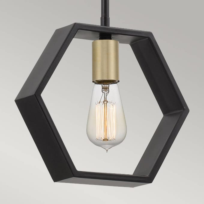 Quoizel LED Hanglamp Bismarck | 1X E27 Max 60W | Dimbaar | Earth Black